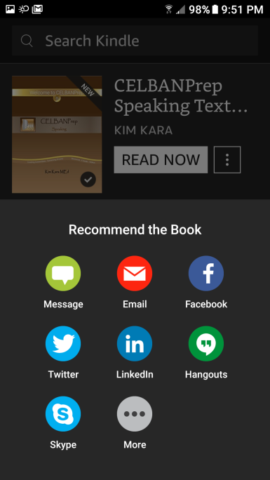 Recommend CELBANPrep using your Kindle App 2